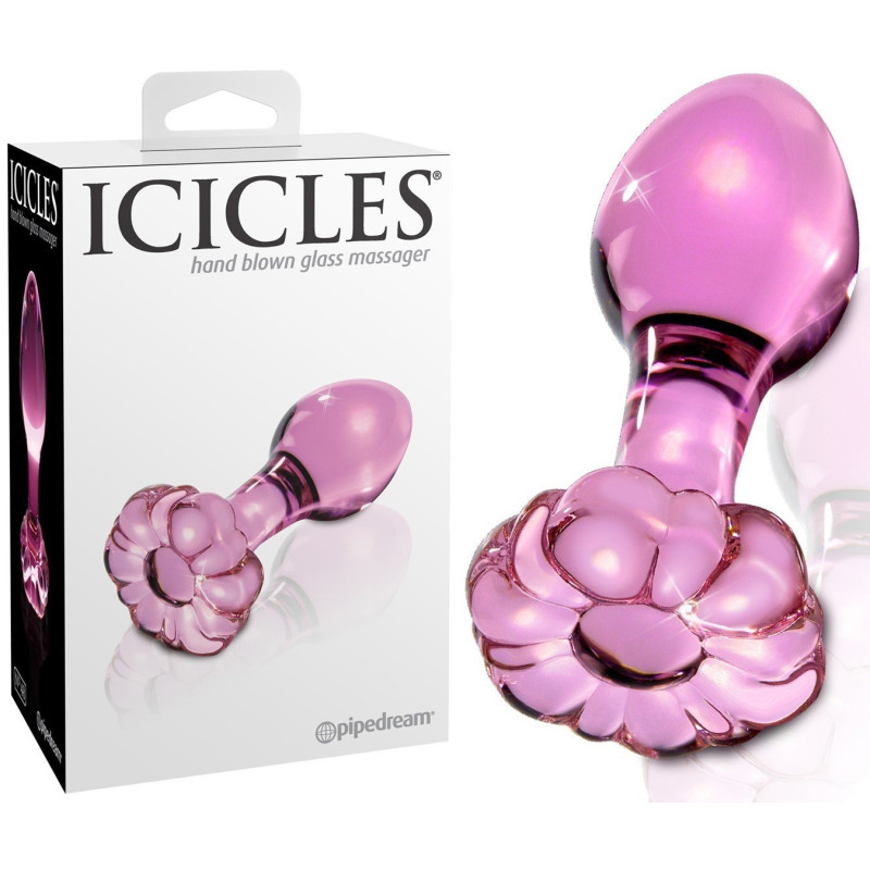 Pink Glass Anal Dildo Icicles No 48