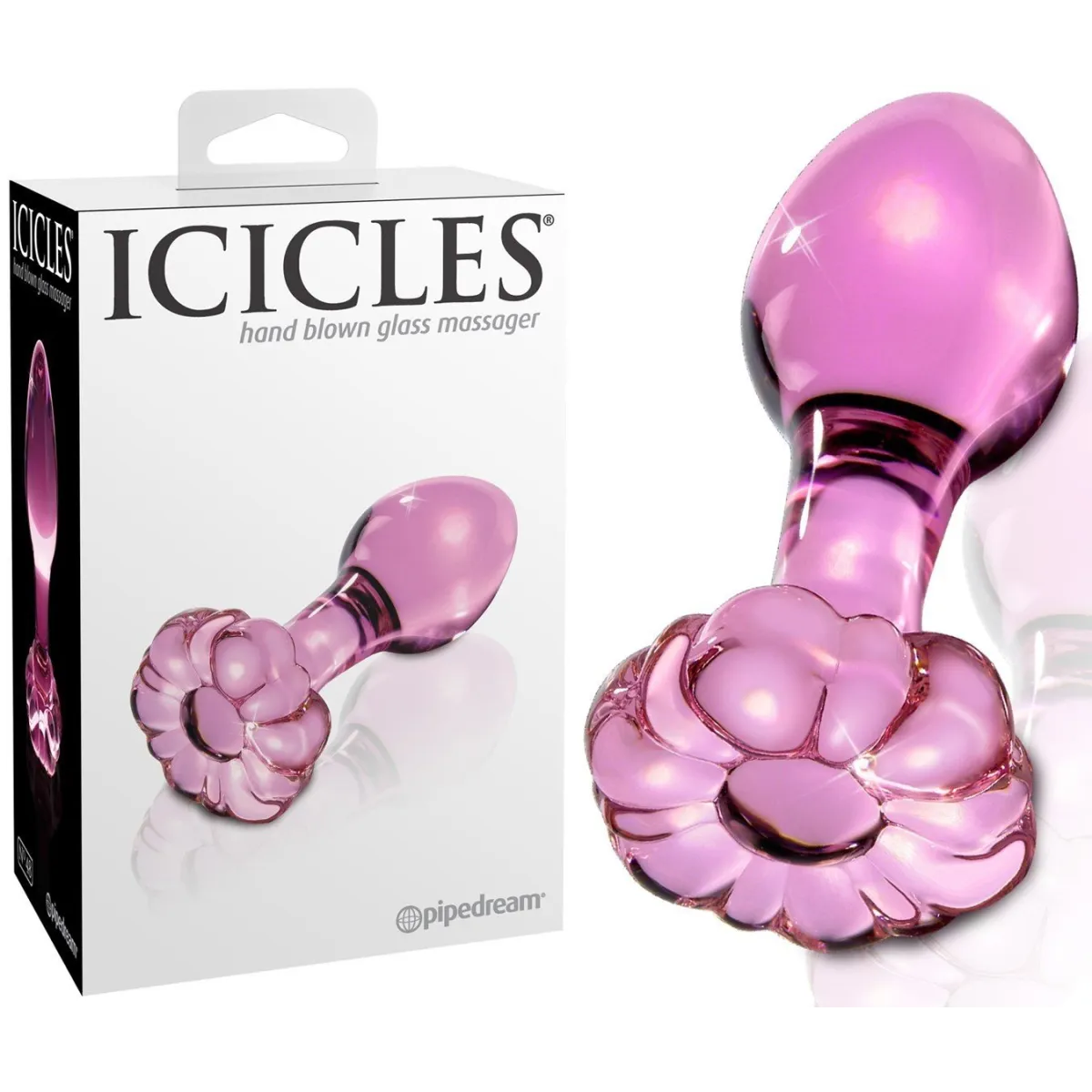 Vidro Rosa Anal Dildo Icicles No 48