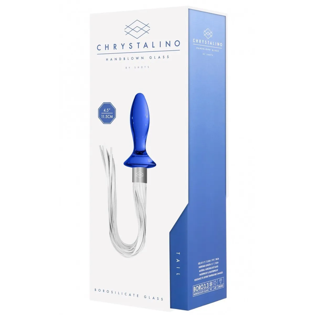 Plug Glass Whip Chrystalino Cauda Azul