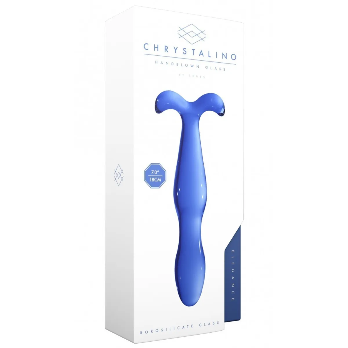 Vidro Dildo Chrystalino Elegance Azul