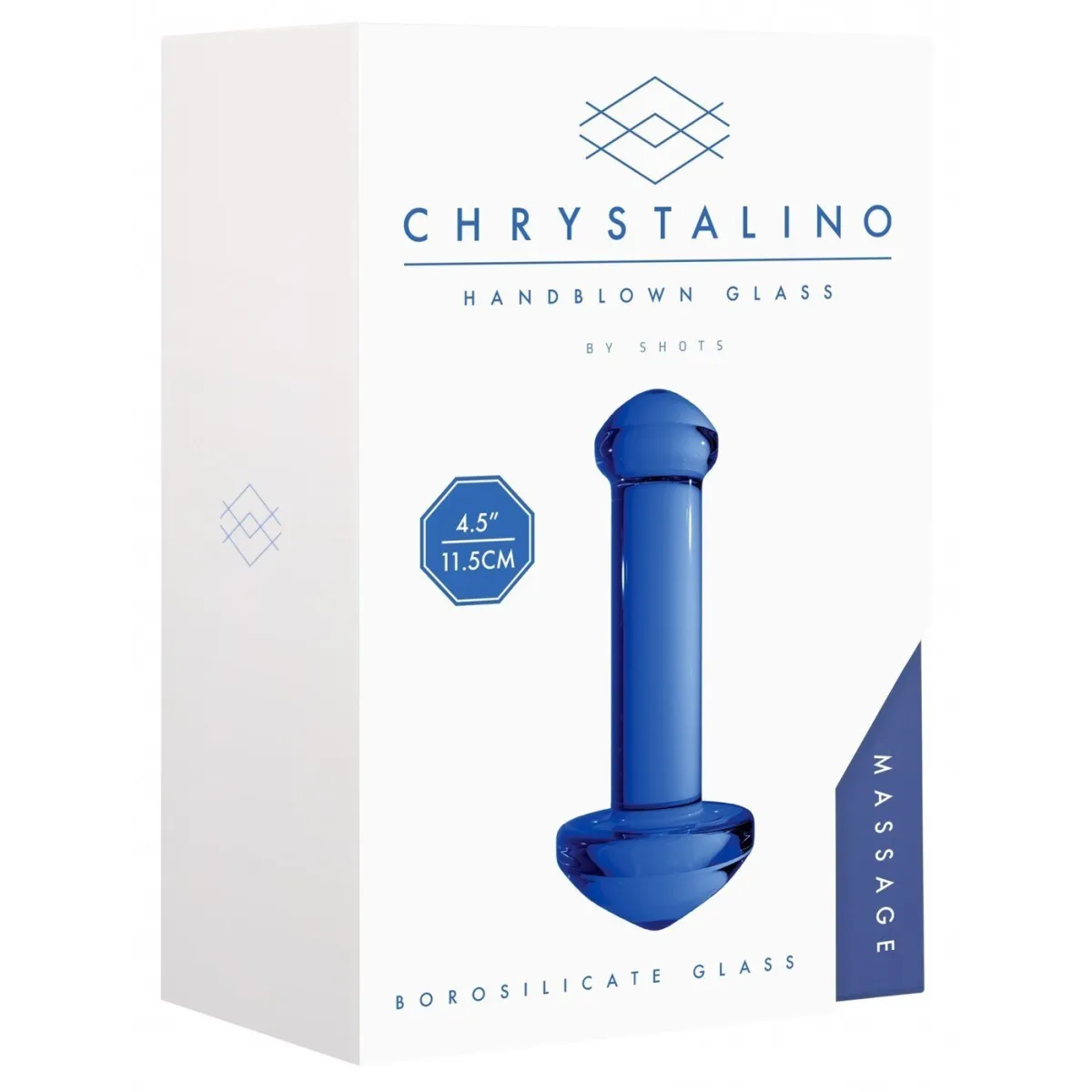 Glass Dildo Chrystalino Blue Massage