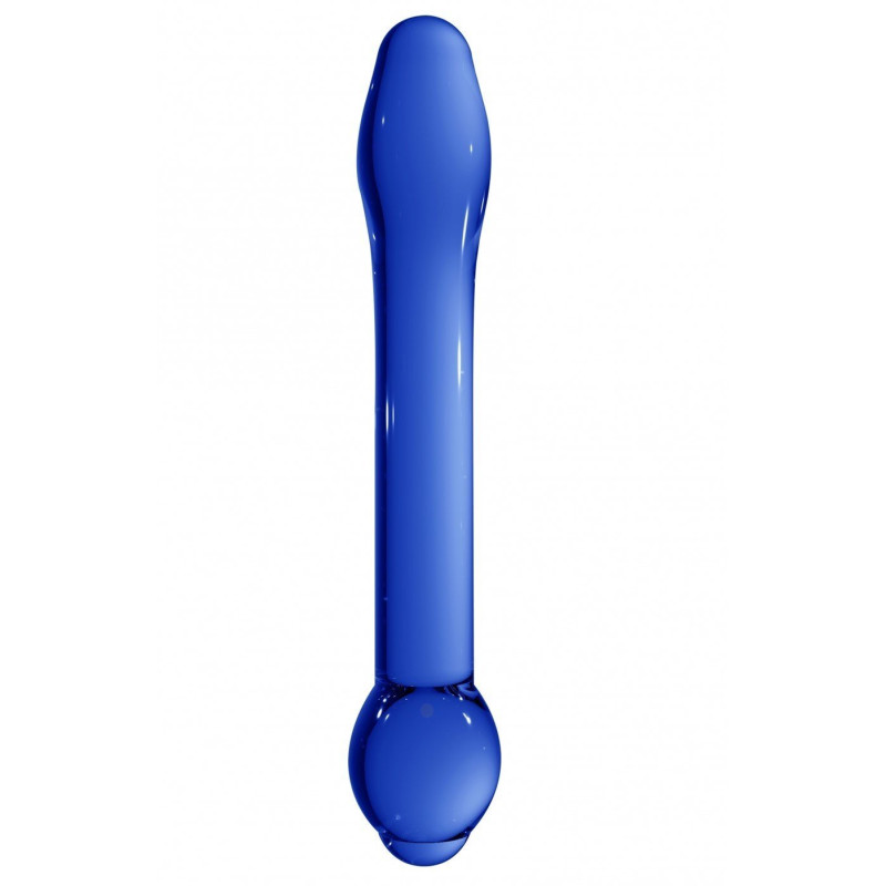 Consolador de cristal doble de Chrystalino Treasure Blue