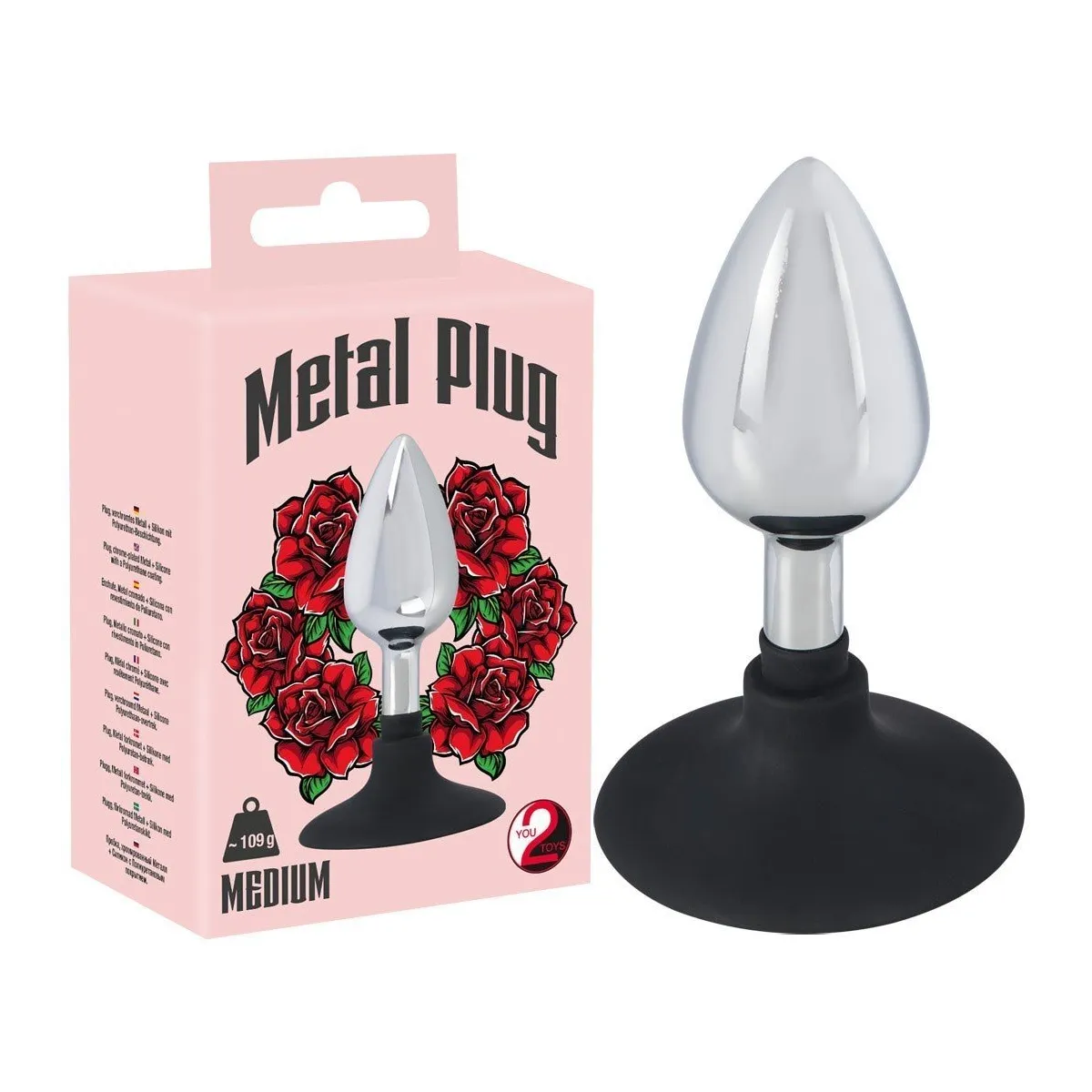 Plug com sucção e metal & silicone - Médio