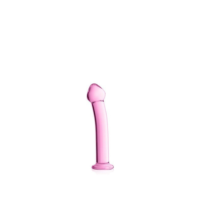 Glass Dildo 14 Pink Glossy Toys  