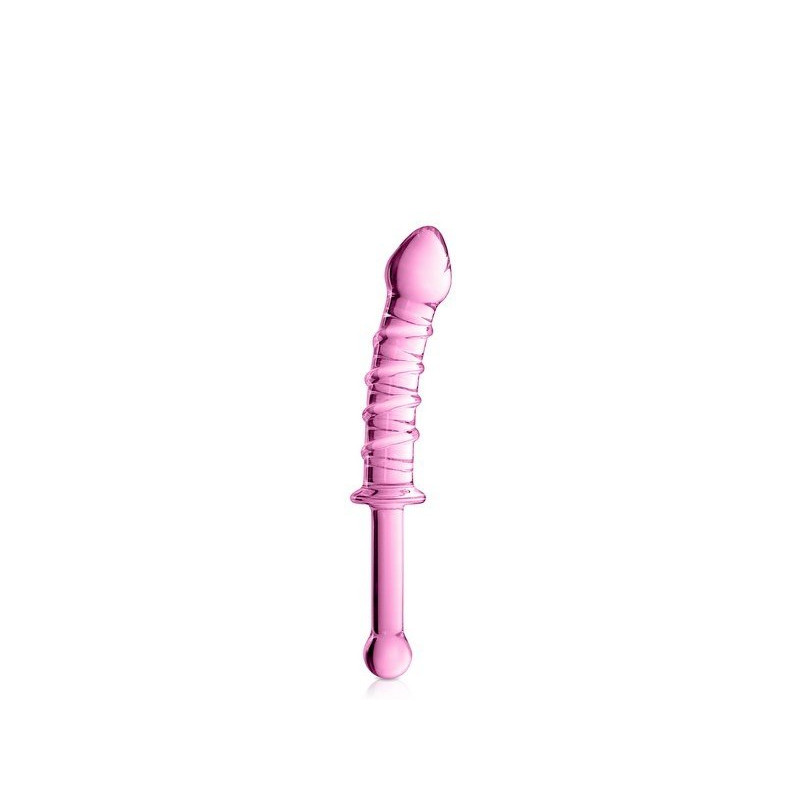 Glass Dildo 16 Pink Glossy Toys  