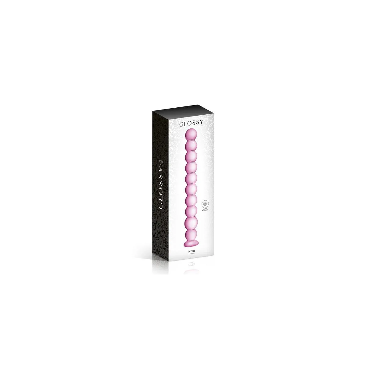 Vidro Dildo 18 Brinquedos Brilhantes Rosa