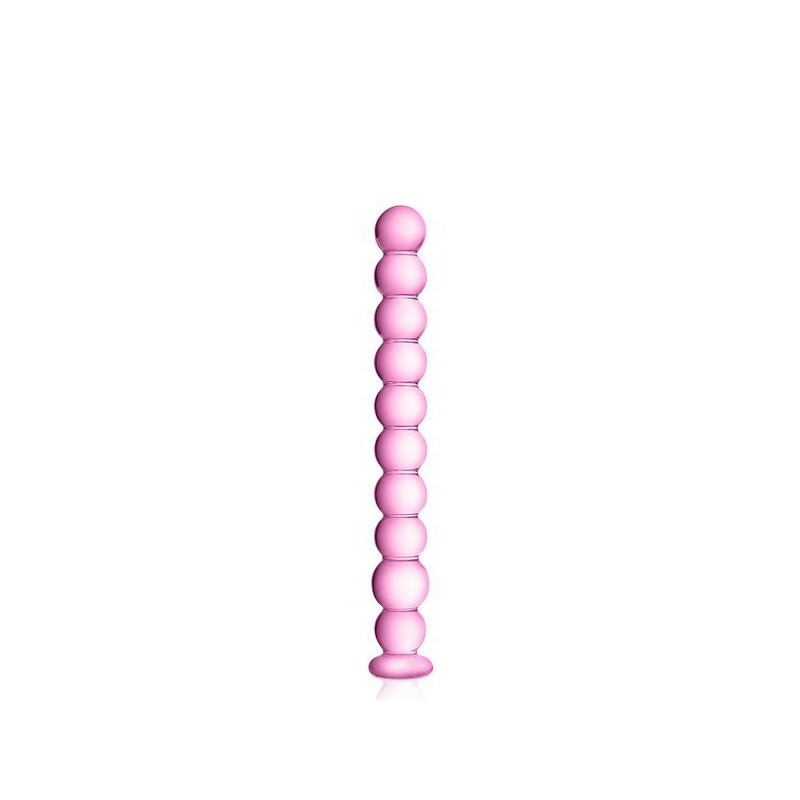 Vidro Dildo 18 Brinquedos Brilhantes Rosa