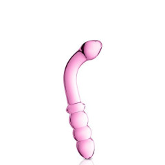 Vidro Dildo 8 Brinquedos Brilhantes Rosa