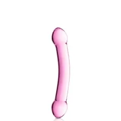 Vidro Dildo 7 Brinquedos Brilhantes Rosa