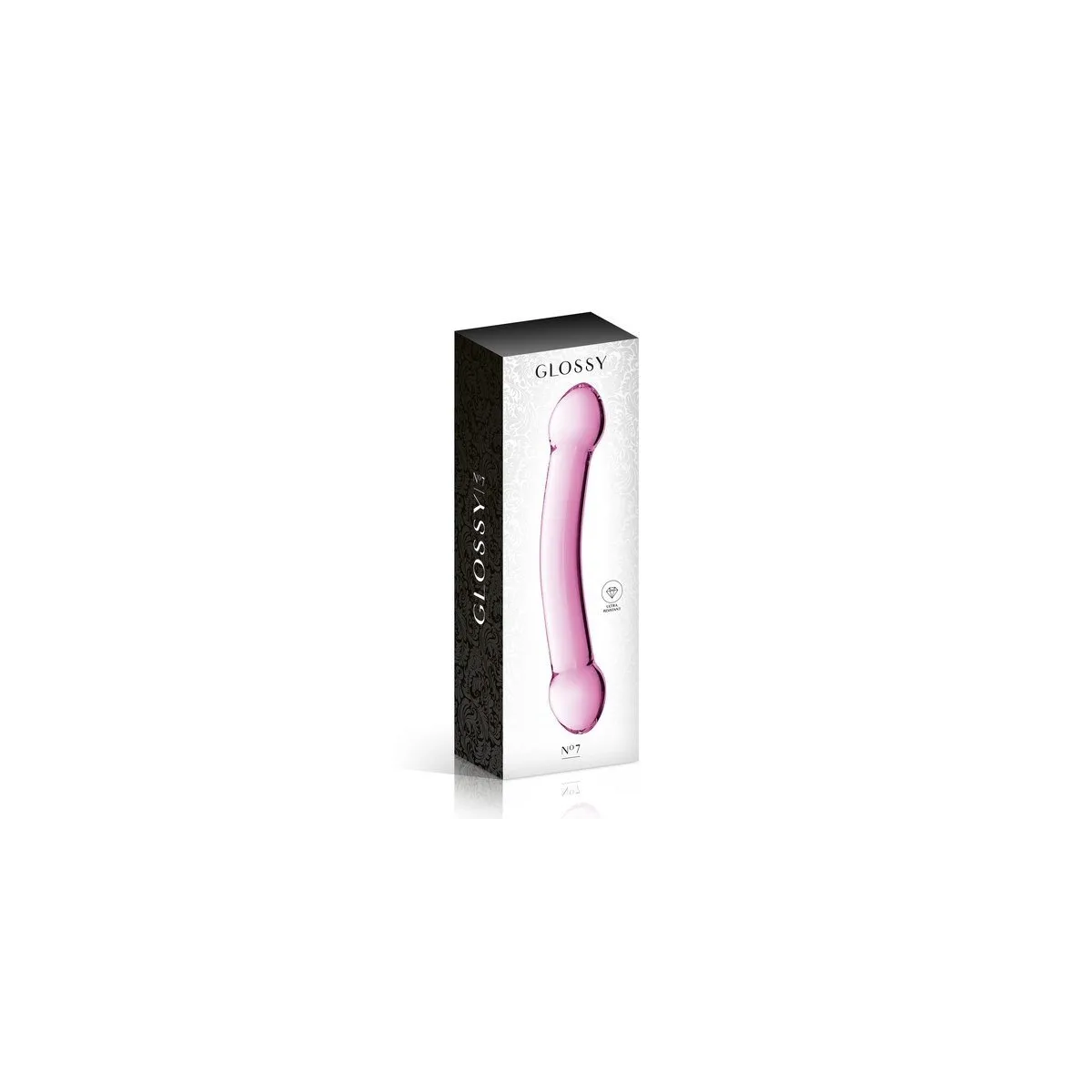 Vidro Dildo 7 Brinquedos Brilhantes Rosa