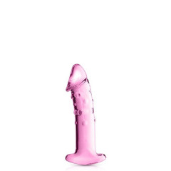 Vidro Dildo 3 Brinquedos Brilhantes Rosa