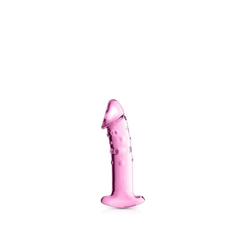 Glass Dildo 3 Pink Glossy Toys