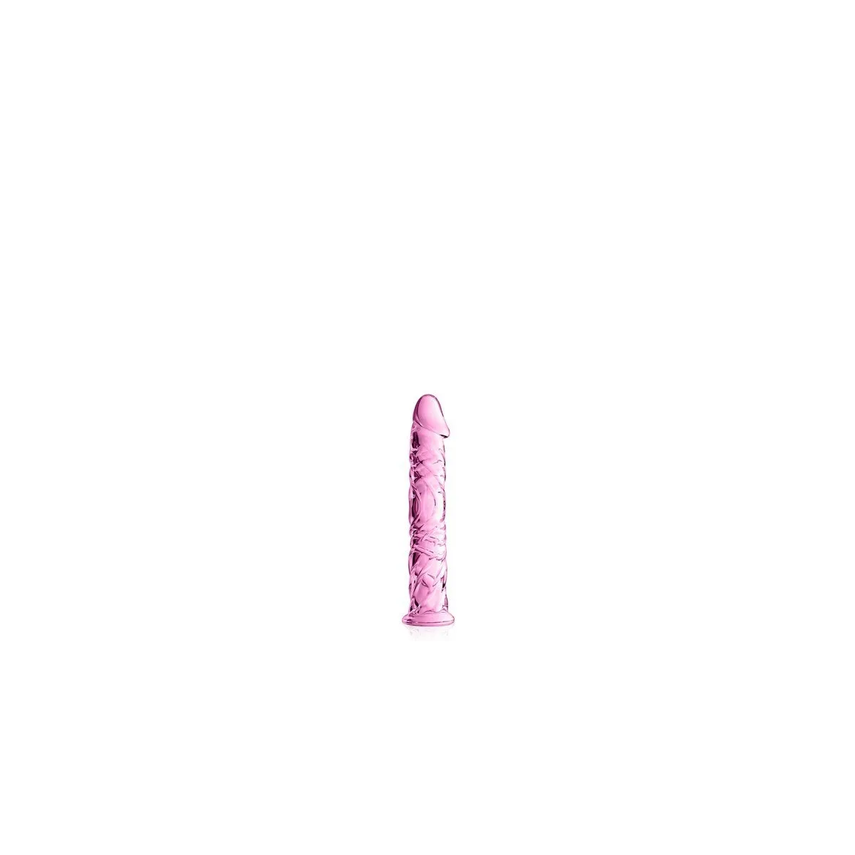 Vidro Dildo 6 Brinquedos Brilhantes Rosa