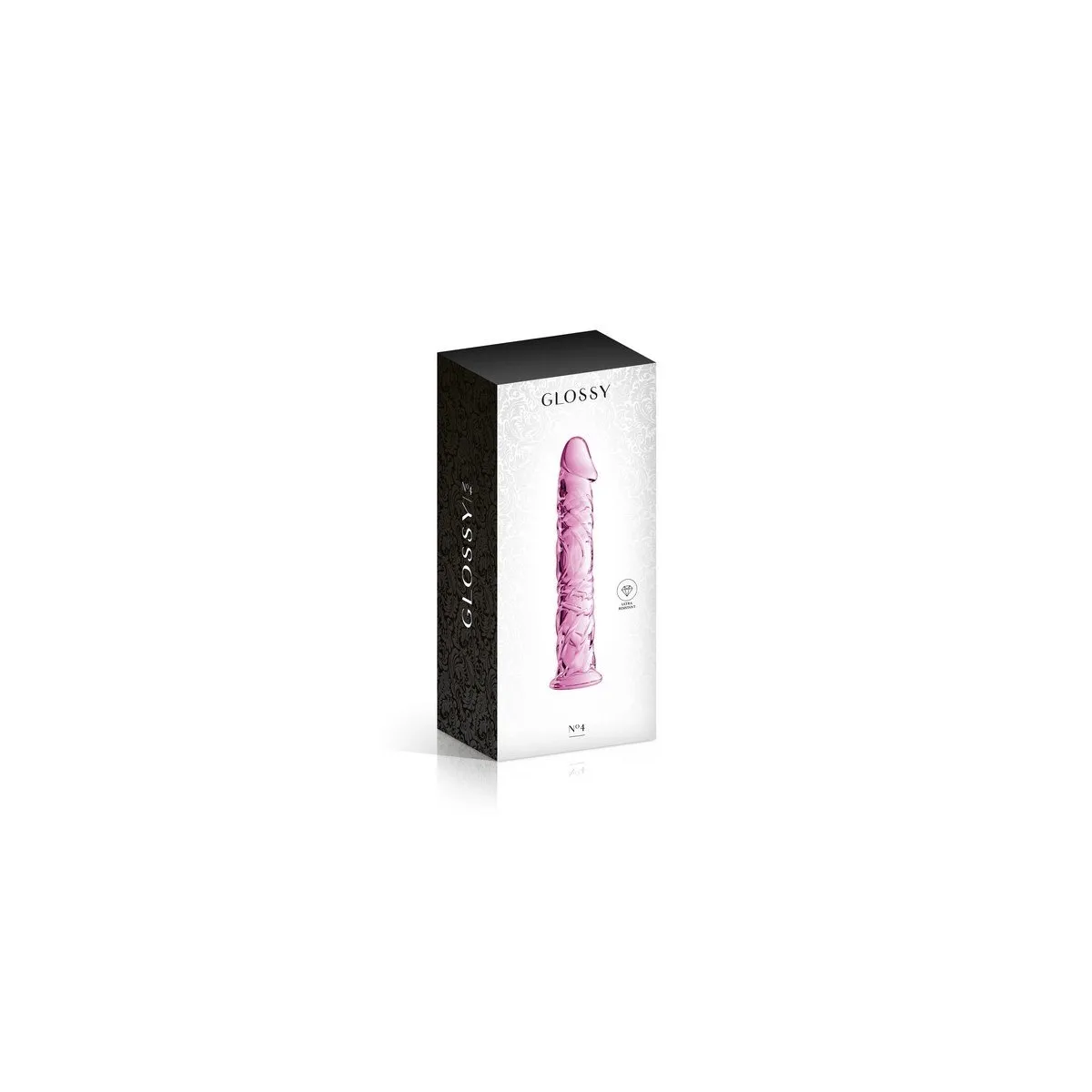 Vidro Dildo 6 Brinquedos Brilhantes Rosa