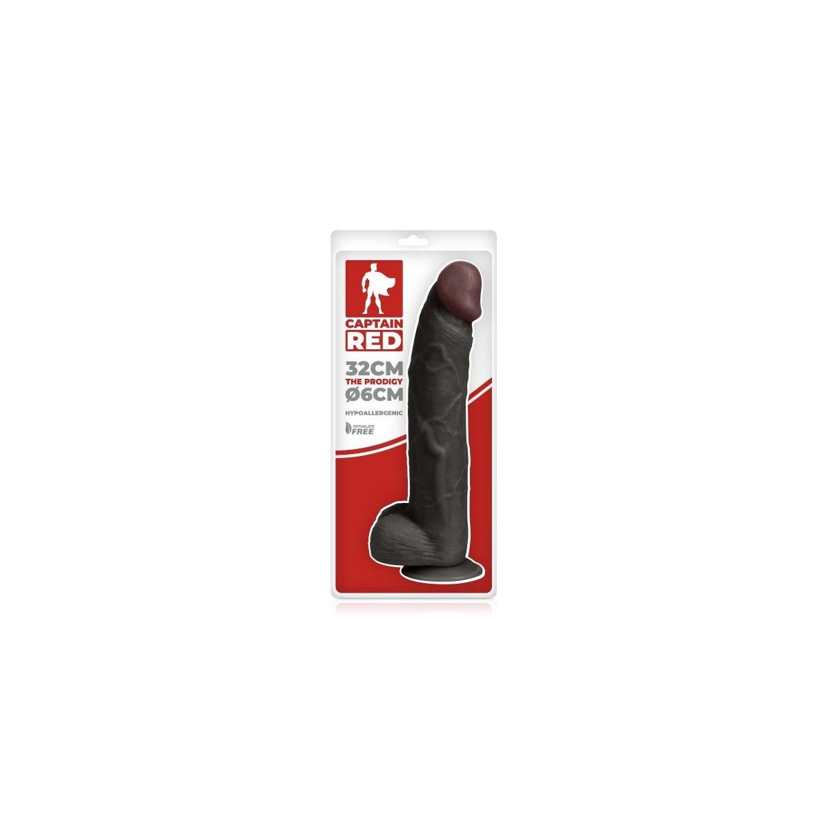Gode Réaliste Noir 32cm Prodigy Captain Red