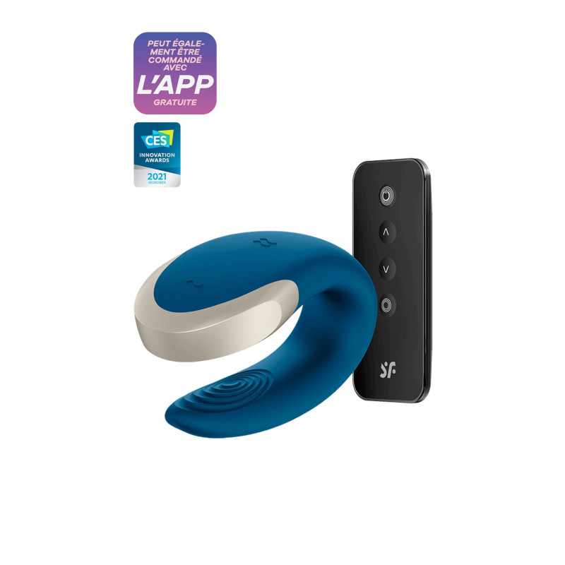 Connected USB Vibrator Double Love Blue