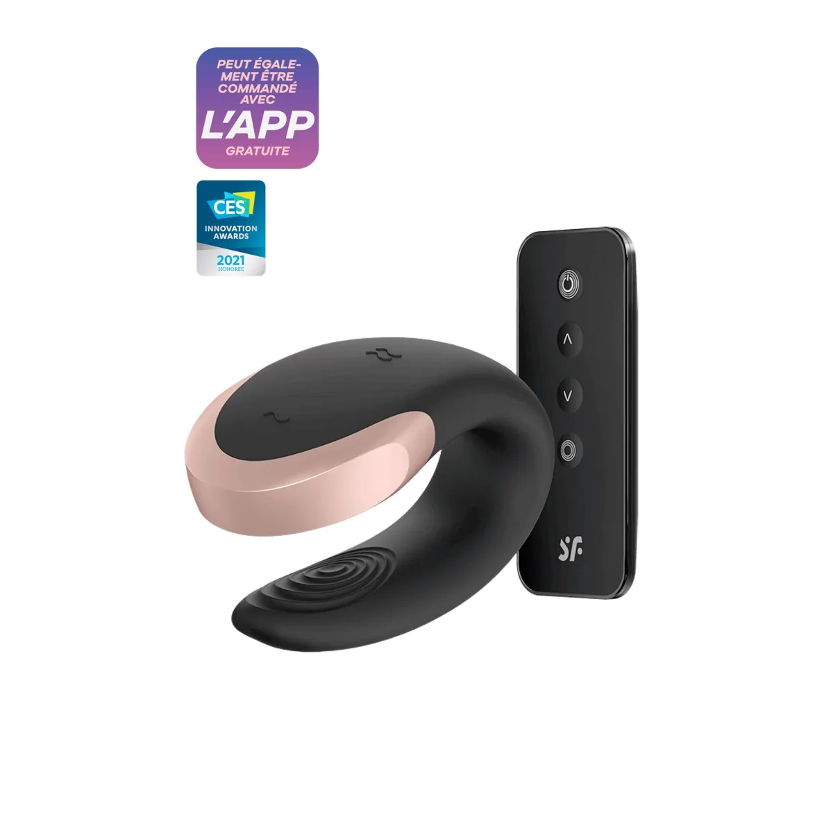 Conectado USB Vibrator Double Love Black