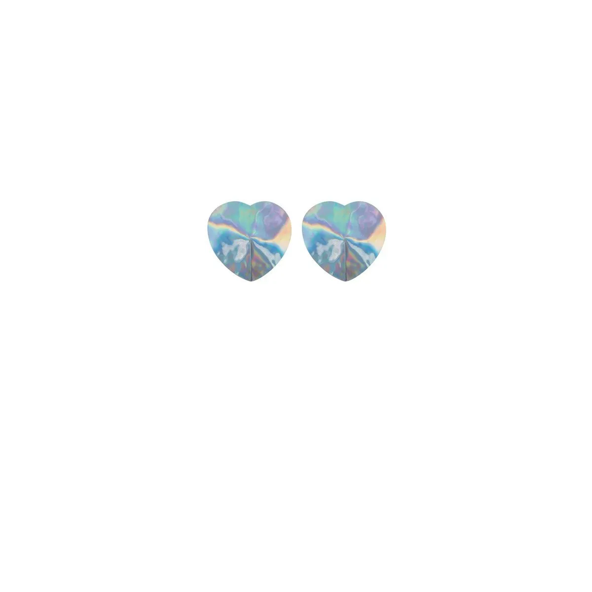 Nipples argent hologramme forme coeur adhésifs