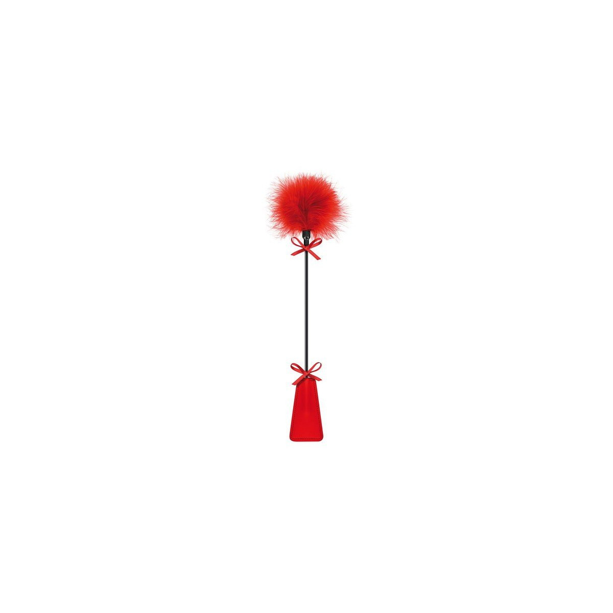 Cravache paddle pompon rouge
