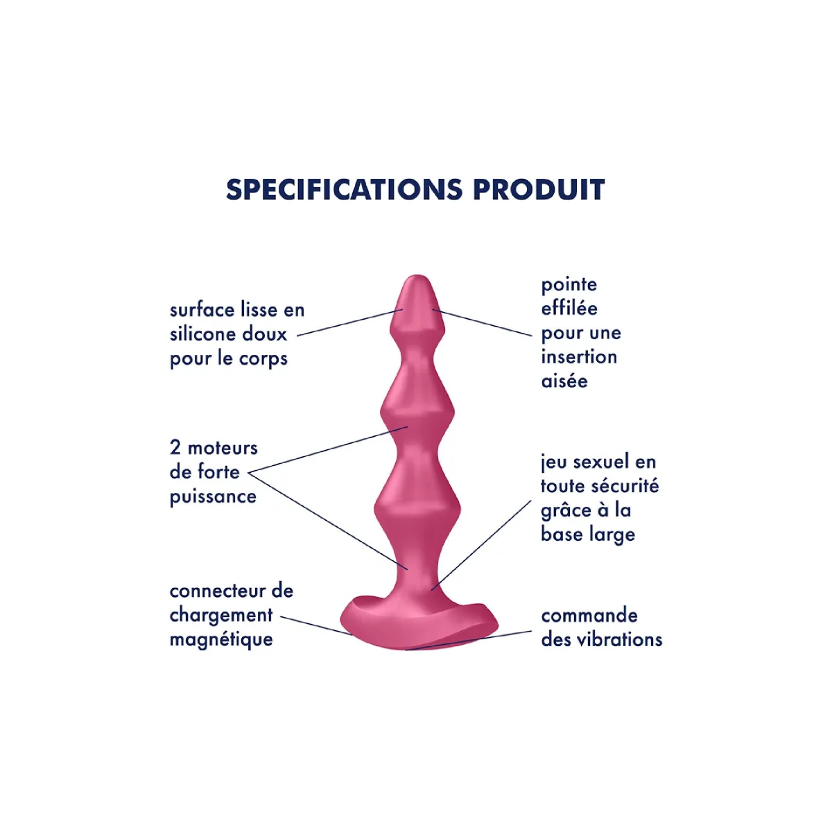 Plug anal vibrant losanges rose Lolli 1 Satisfyer