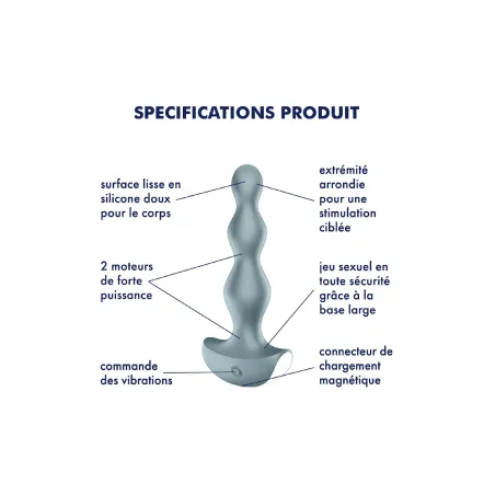 Vibrando bolas cinza plugue lolli 2 Satisfyer