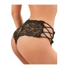 Tanga de encaje negro con cordones