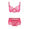 Soutien-gorge balconnet fuchsia avec tanga string