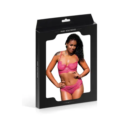 Fuchsia balcony bra with tanga string