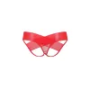 Open panties red crossed lace