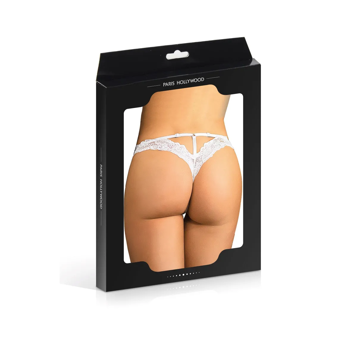 Tanga brasileña blanca ajustable Paris Hollywood