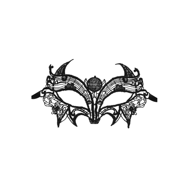 Black wolf Star in embroidered lace