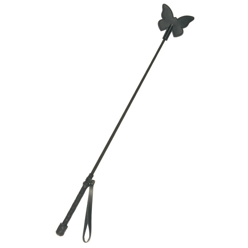 Cravache avec claquette cuir en forme de papillon  
