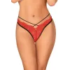 Mettia red lace thong