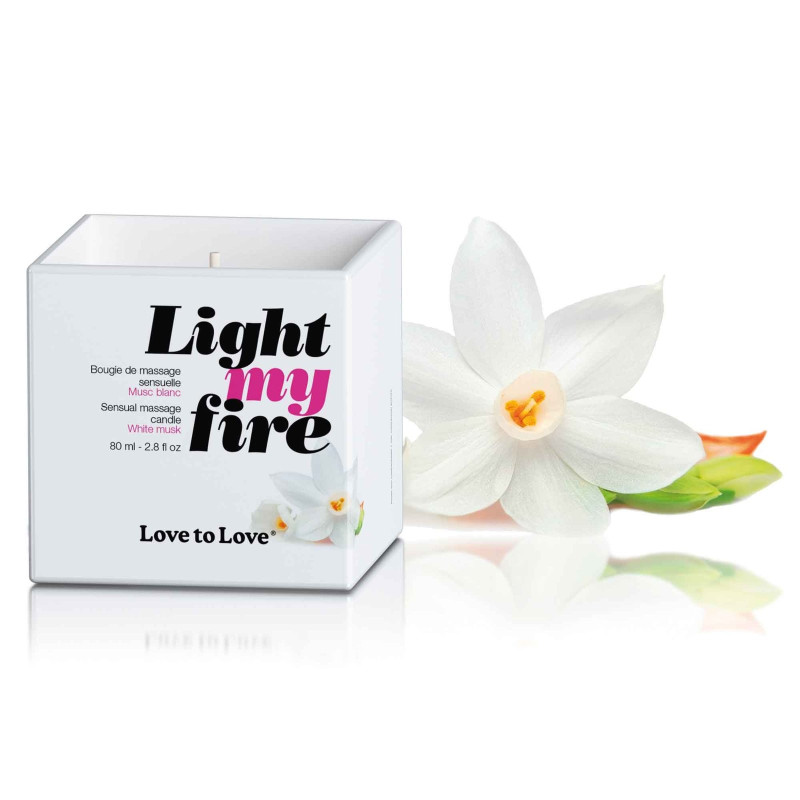 Luz Meu Fogo Almíscar Branco - Vela de Massagem 80Ml
