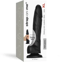 Sliding Skin Realistic Dildo Black - Xl