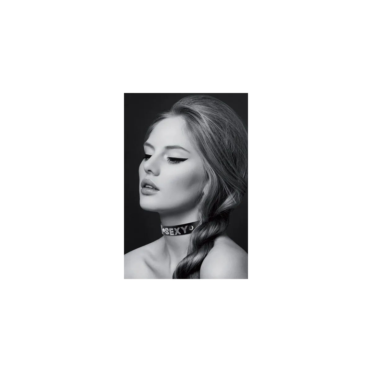 Collier Strass Sexy Cuir Bovin