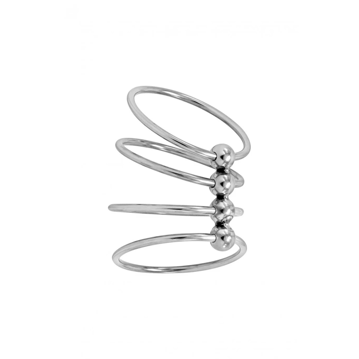 Torc, Cockring Métal 4 Anneaux Diamètre 4,5Cm (Taille: T2)