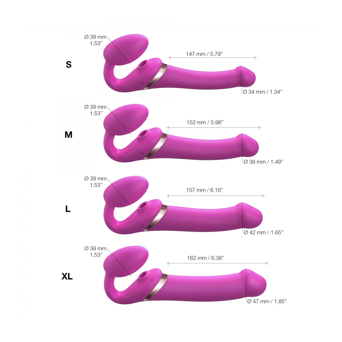 MULTI ORGASM BENDABLE STRAP-ON - L - FUCHSIA -
