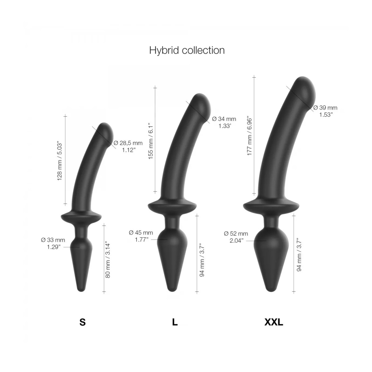 SWITCH PLUG-IN SEMI-REALISTIC DILDO NOIR - XXL -