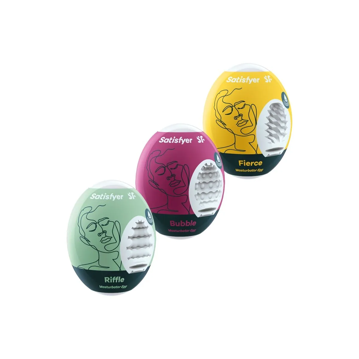 Set De 3 Œuf Masturbateurs, Riffle, Bubble, Fierce