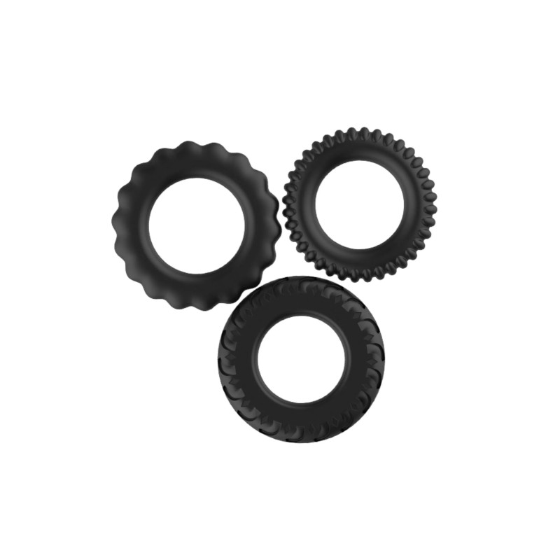 Titan, Lot De 3 Cockrings Noir épais