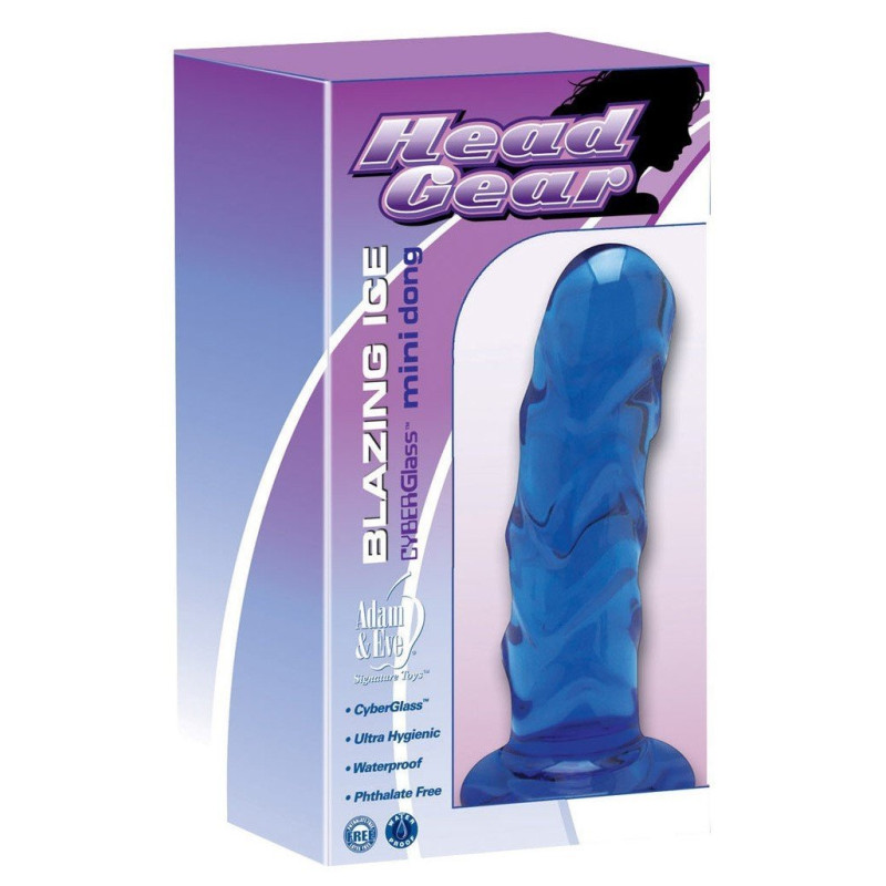 Engrenagem da cabeça vidro azul anal dildo