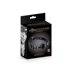 Mordaza de bola de cuero negro con agujeros