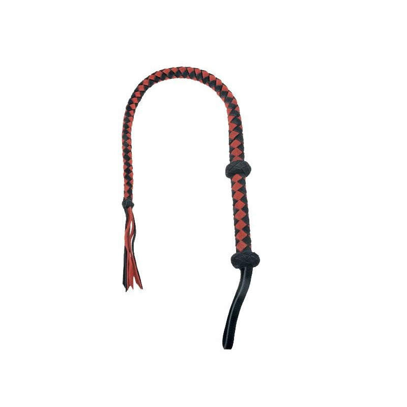 Fouet Cuir Bovin Rouge/Noir  