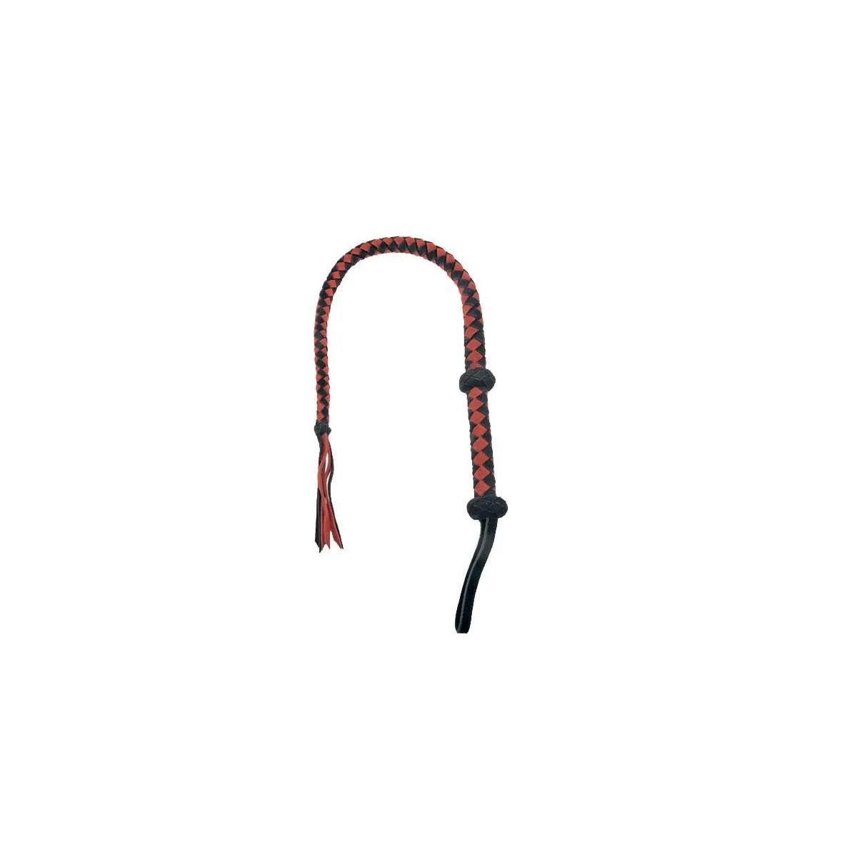 Red/Black Bovine Leather Whip