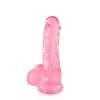 Geleia de Dildo Rosa Transparente M 17,5 Cm