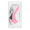 Geleia curva de dildo rosa translúcida 22 Cm