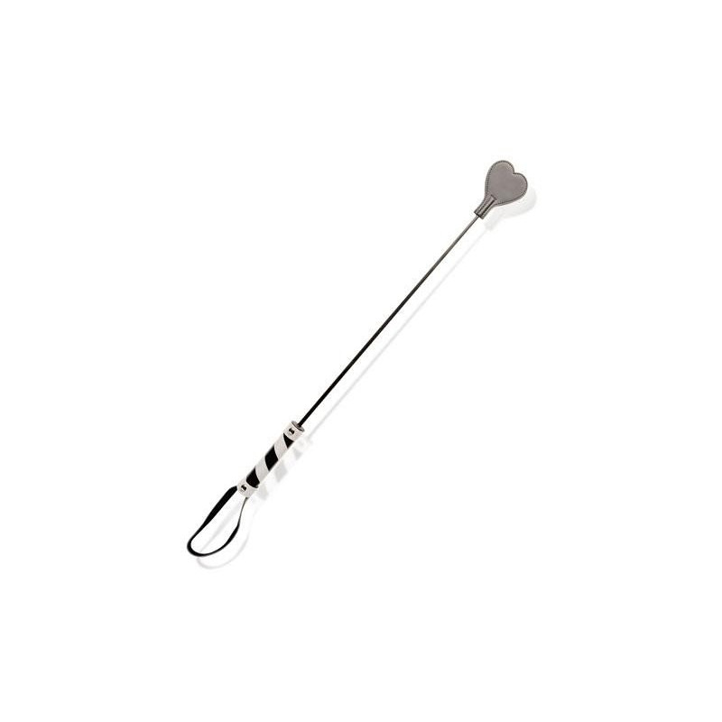 Cravache Cuir Bovin Noir/Blanc  