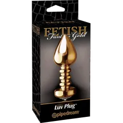 Dildo Anal Luv Plug Striated Fetish Fantasy Gold