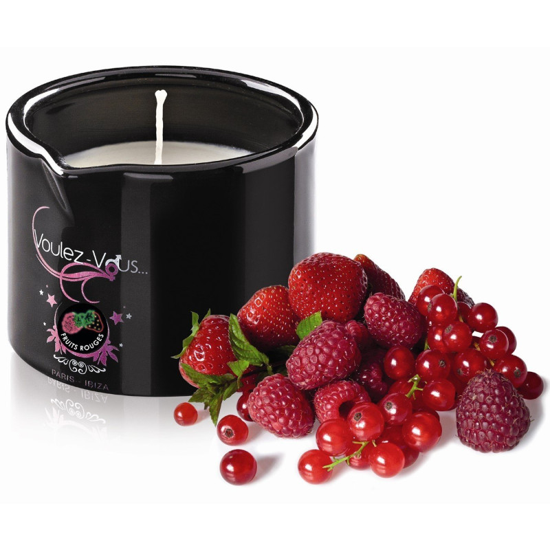 Bougie De Massage Gourmande Fruits Rouge - 180 Gr